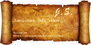 Janicsek Sándor névjegykártya