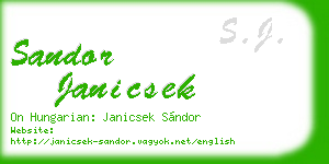 sandor janicsek business card