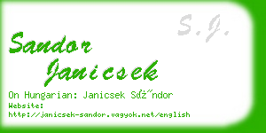 sandor janicsek business card